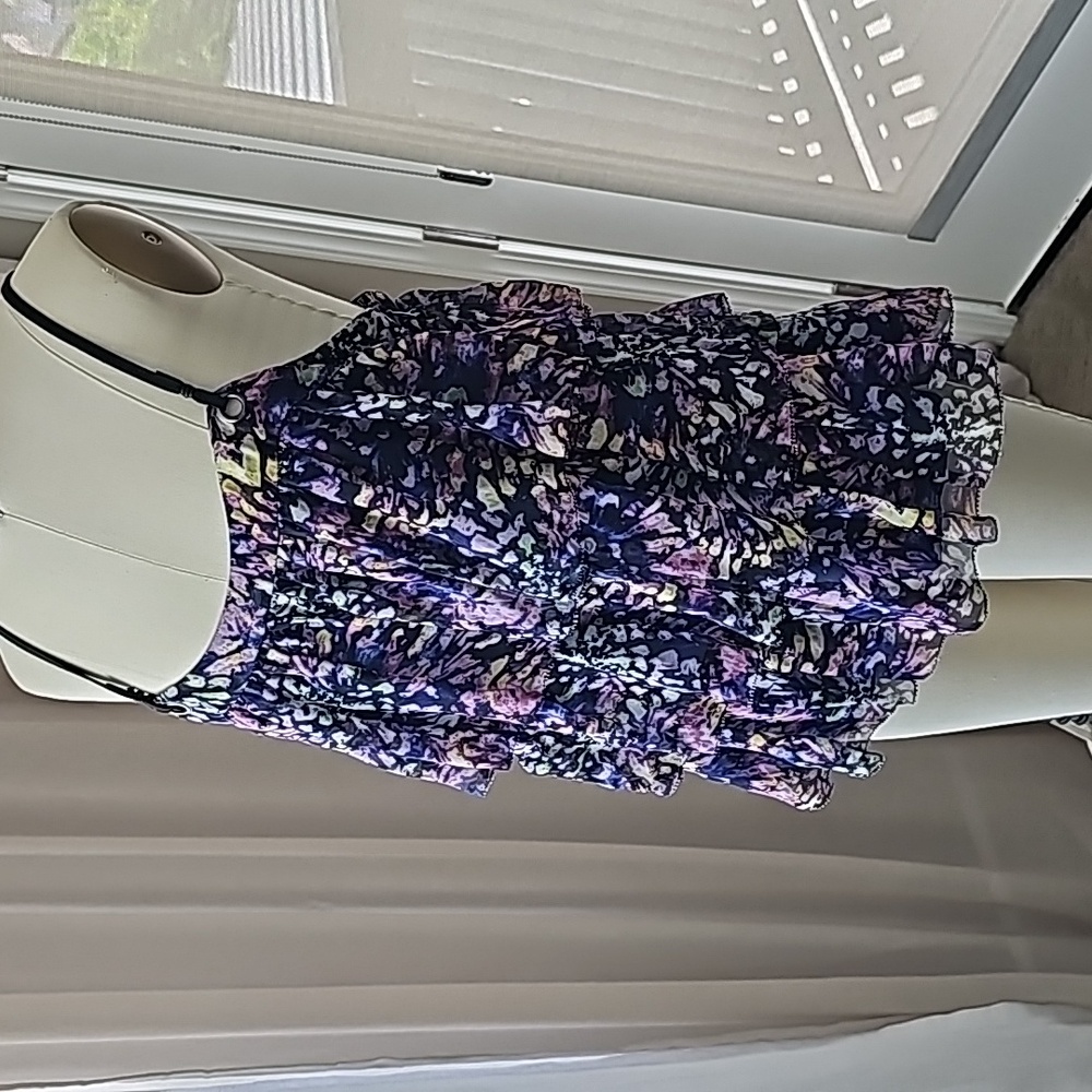 Silk floral tiered tank size small